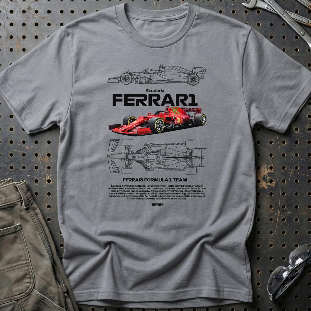 Formula 1 Ferrari Scuderia T-Shirt-Beklædning-Formula 1-Grå Sport-S-Garage Culture Shop- garage - man cave - merchandise
