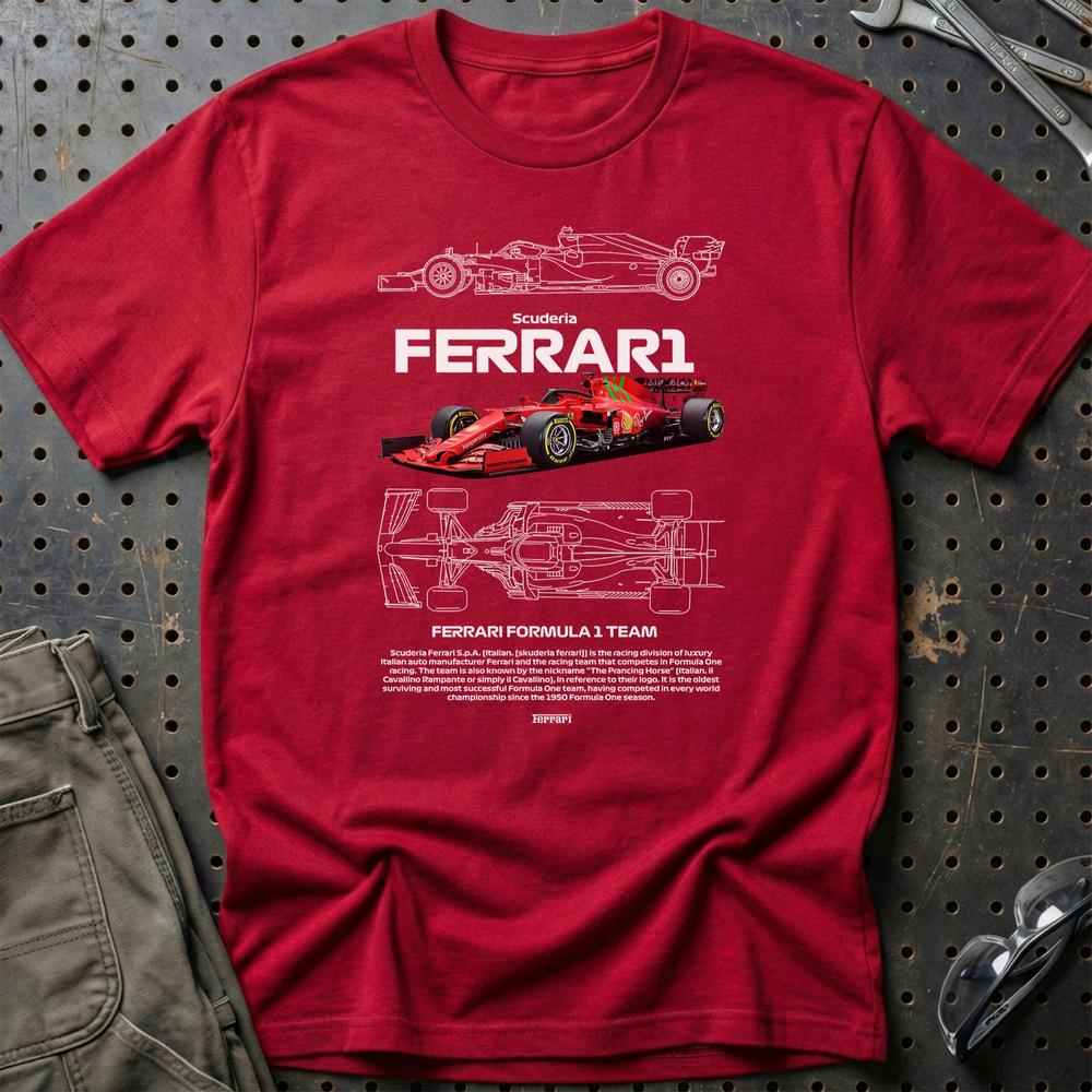Formula 1 Ferrari Scuderia T-Shirt-Beklædning-Formula 1-Rød-S-Garage Culture Shop- garage - man cave - merchandise