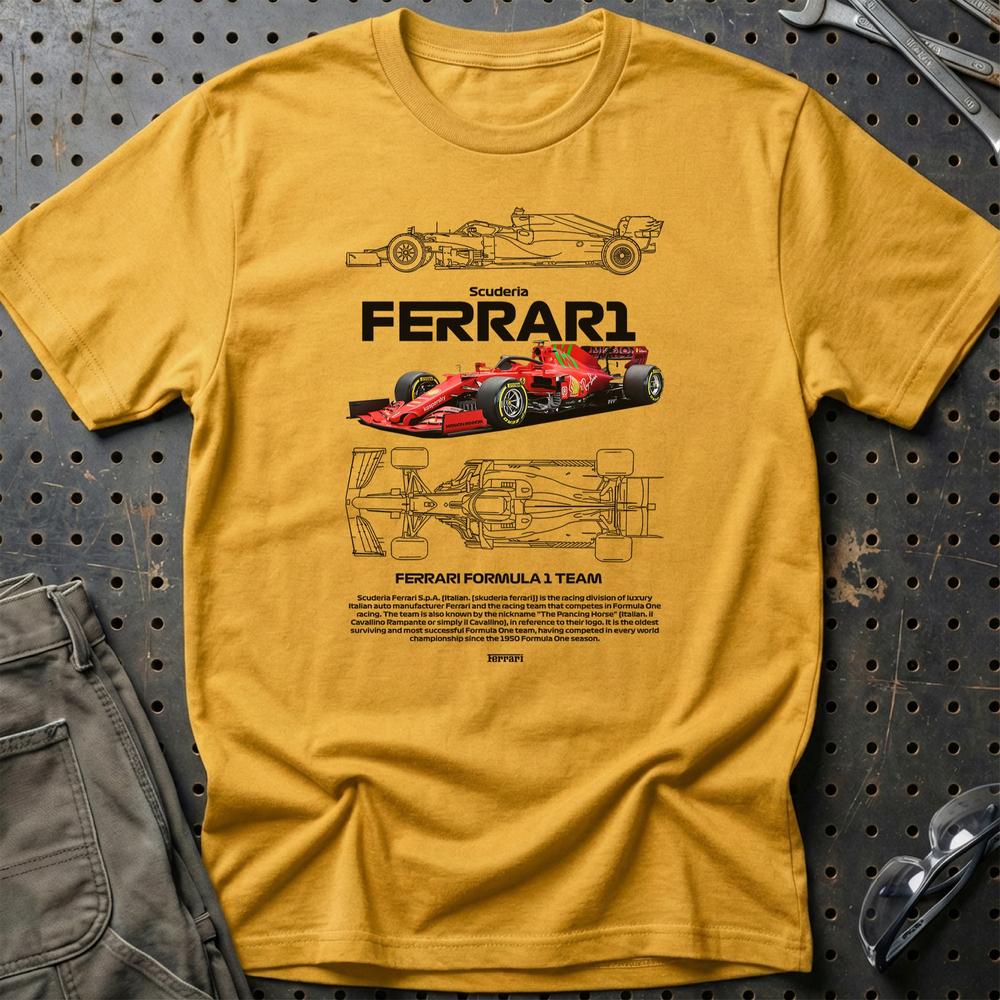 Formula 1 Ferrari Scuderia T-Shirt-Beklædning-Formula 1-Guld-S-Garage Culture Shop- garage - man cave - merchandise