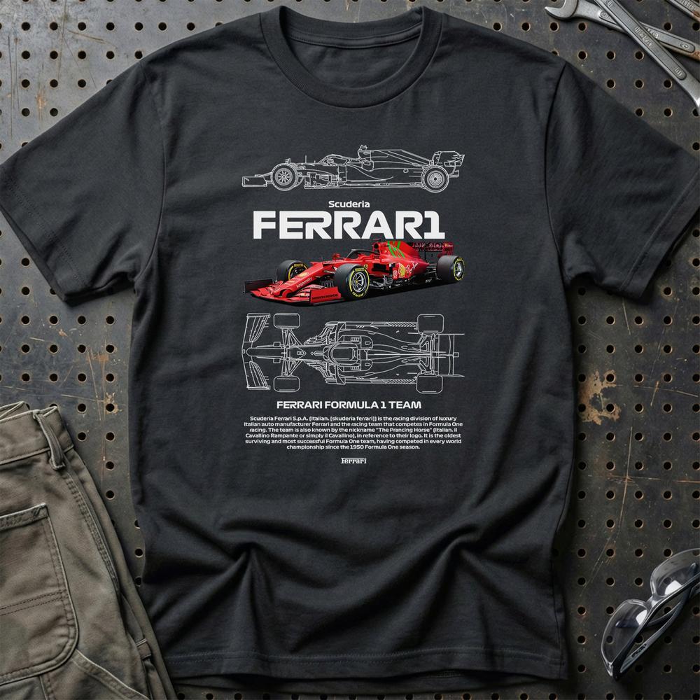 Formula 1 Ferrari Scuderia T-Shirt-Beklædning-Formula 1-Sort-S-Garage Culture Shop- garage - man cave - merchandise