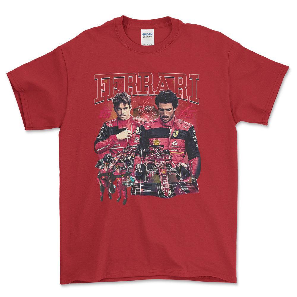 Formula 1 Ferrari - Unisex T-Shirt , Bomuld-Beklædning-Formula 1-Rød-S-Forside-Garage Culture Shop- garage - man cave - merchandise