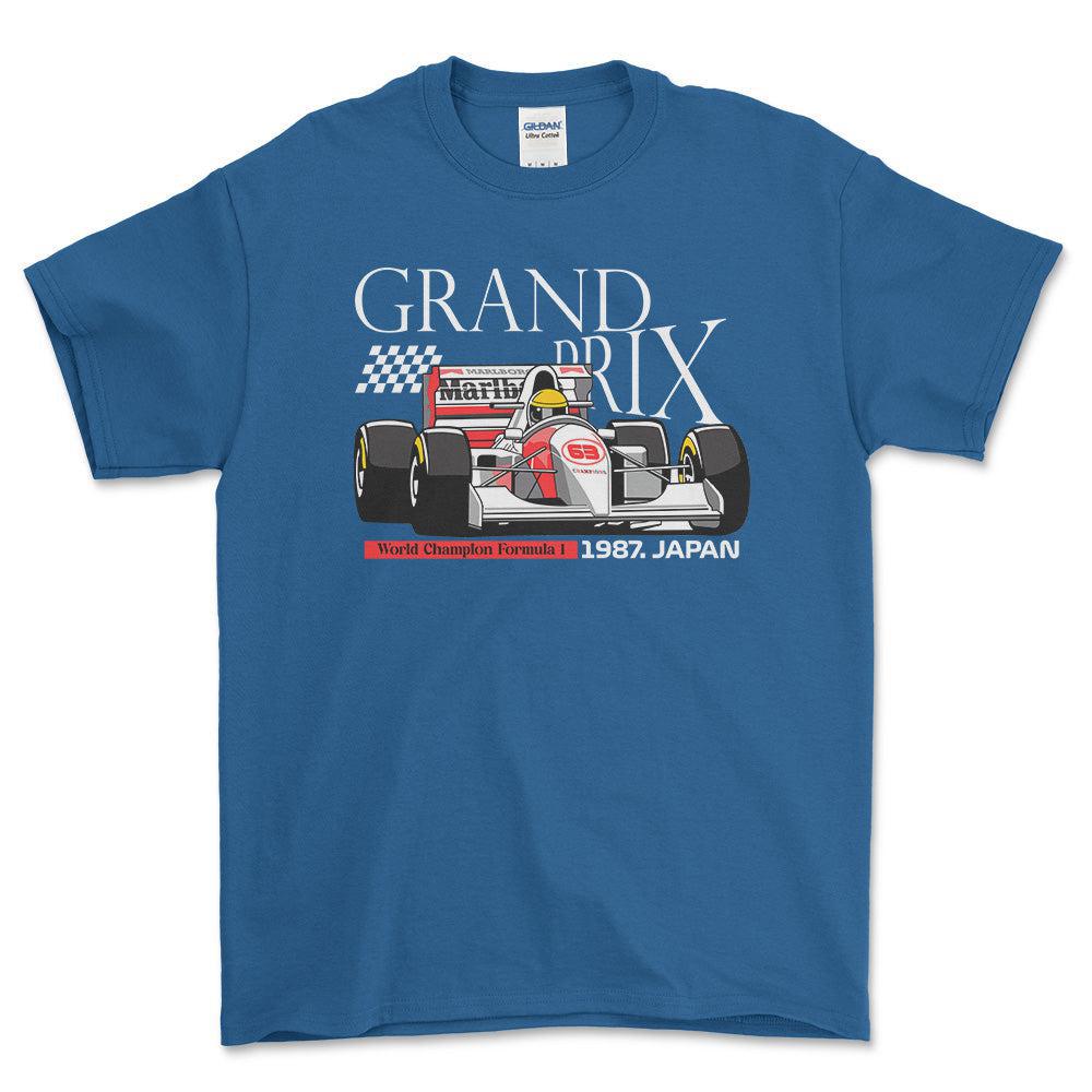 Formula 1 Grand Prix - Unisex T-Shirt , Bomuld-Beklædning-Formula 1-Blå Royal-S-Forside-Garage Culture Shop- garage - man cave - merchandise