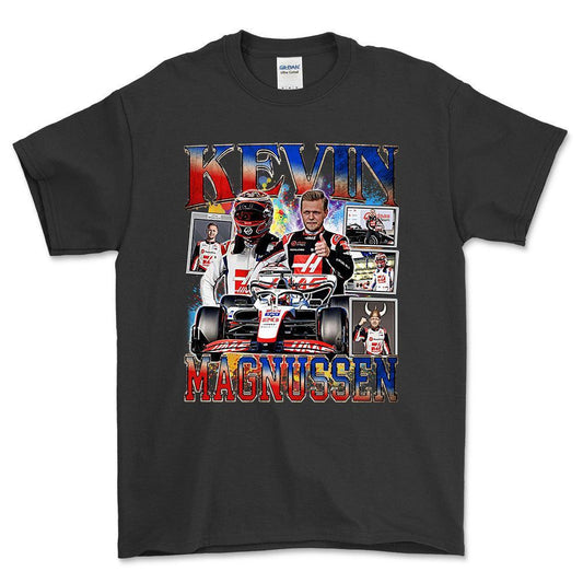 Formula 1 Kevin Magnussen - Unisex T-Shirt , Bomuld-Beklædning-Formula 1-Sort-S-Forside-Garage Culture Shop- garage - man cave - merchandise