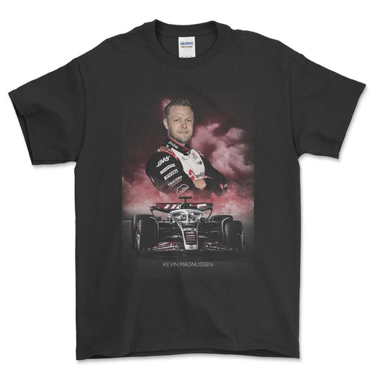 Formula 1 Kevin Magnussen - Unisex T-Shirt , Bomuld-Beklædning-Formula 1-Sort-S-Forside-Garage Culture Shop- garage - man cave - merchandise
