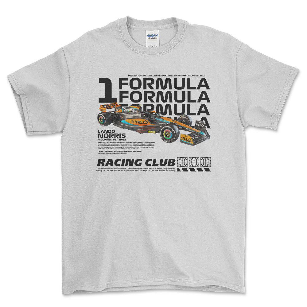 Formula 1 Lando Norris - Unisex T-Shirt , Bomuld-Beklædning-Formula 1-Hvid-S-Forside-Garage Culture Shop- garage - man cave - merchandise