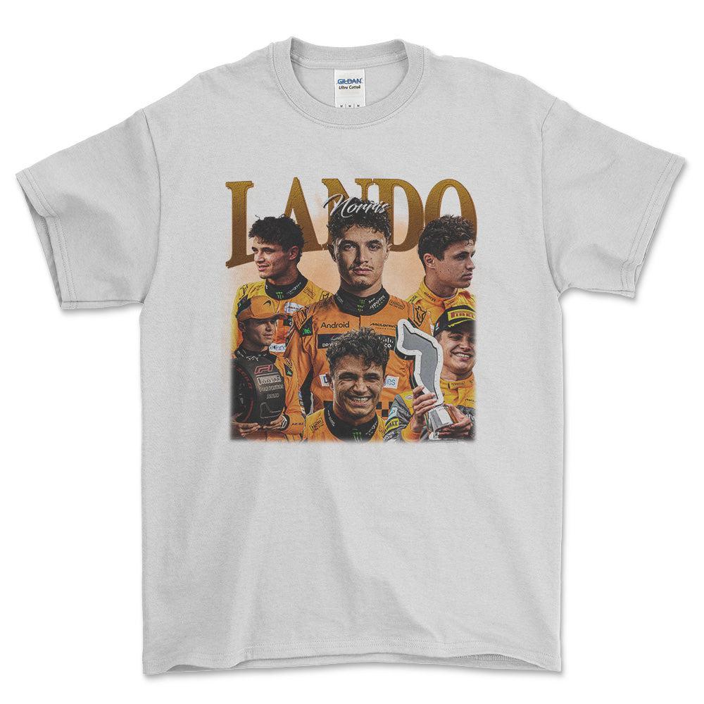Formula 1 Lando Norris - Unisex T-Shirt , Bomuld-Beklædning-Formula 1-Hvid-S-Forside-Garage Culture Shop- garage - man cave - merchandise