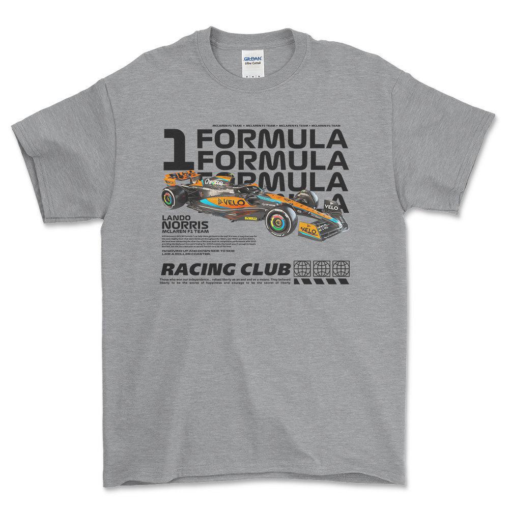 Formula 1 Lando Norris - Unisex T-Shirt , Bomuld-Beklædning-Formula 1-Grå Sport-S-Forside-Garage Culture Shop- garage - man cave - merchandise