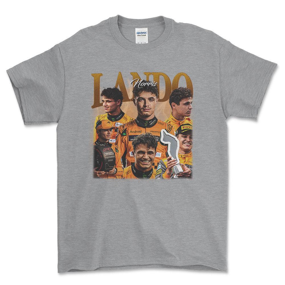 Formula 1 Lando Norris - Unisex T-Shirt , Bomuld-Beklædning-Formula 1-Grå Sport-S-Forside-Garage Culture Shop- garage - man cave - merchandise