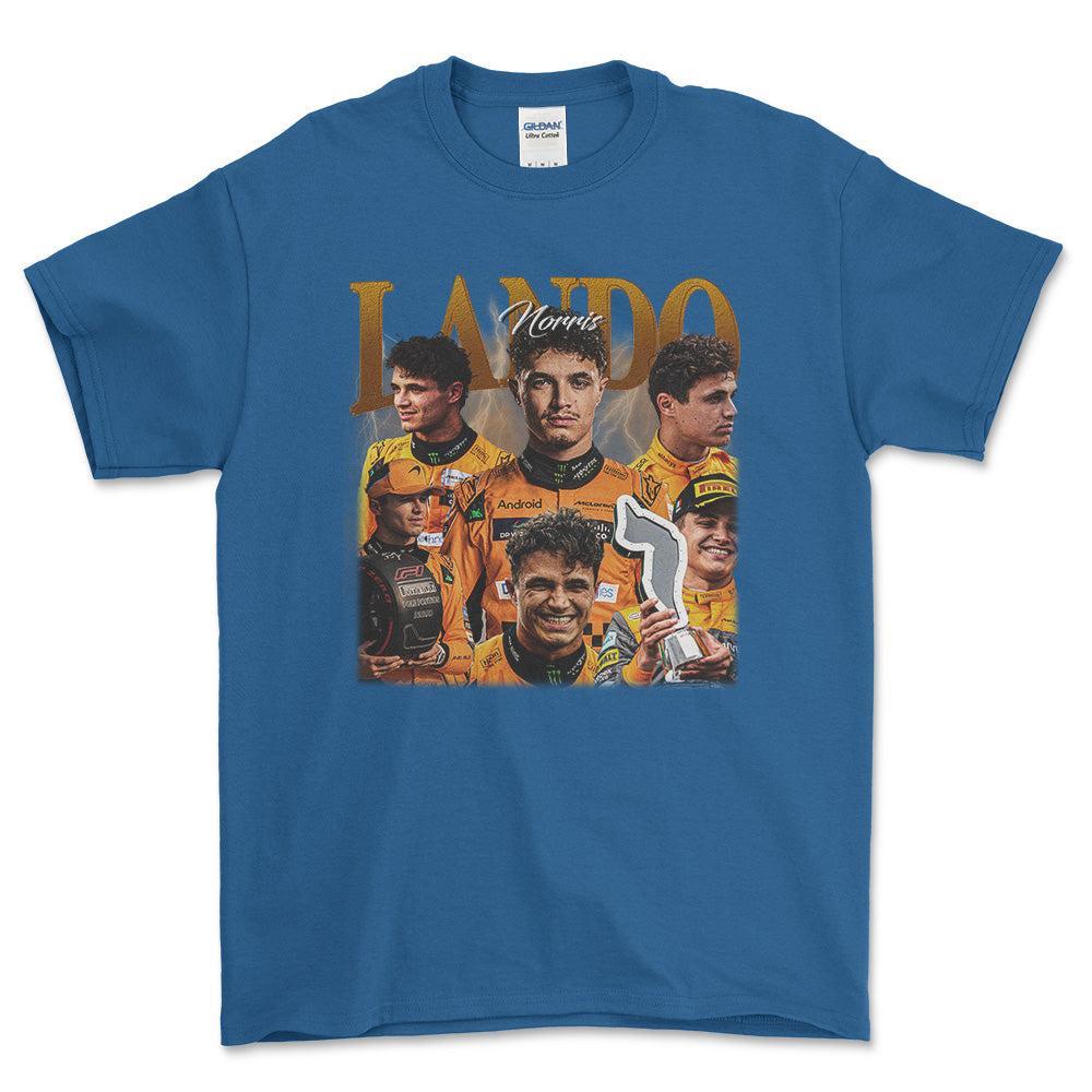 Formula 1 Lando Norris - Unisex T-Shirt , Bomuld-Beklædning-Formula 1-Blå Royal-S-Forside-Garage Culture Shop- garage - man cave - merchandise