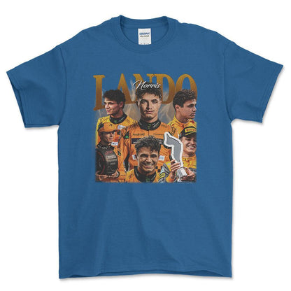 Formula 1 Lando Norris - Unisex T-Shirt , Bomuld-Beklædning-Formula 1-Blå Royal-S-Forside-Garage Culture Shop- garage - man cave - merchandise