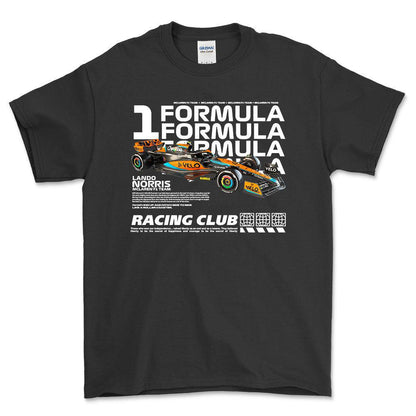 Formula 1 Lando Norris - Unisex T-Shirt , Bomuld-Beklædning-Formula 1-Sort-S-Forside-Garage Culture Shop- garage - man cave - merchandise