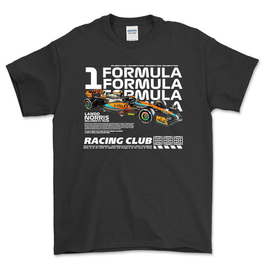 Formula 1 Lando Norris - Unisex T-Shirt , Bomuld-Beklædning-Formula 1-Sort-S-Forside-Garage Culture Shop- garage - man cave - merchandise