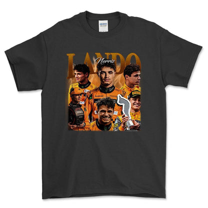 Formula 1 Lando Norris - Unisex T-Shirt , Bomuld-Beklædning-Formula 1-Sort-S-Forside-Garage Culture Shop- garage - man cave - merchandise