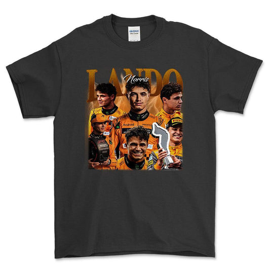 Formula 1 Lando Norris - Unisex T-Shirt , Bomuld-Beklædning-Formula 1-Sort-S-Forside-Garage Culture Shop- garage - man cave - merchandise