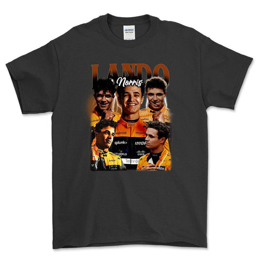 Formula 1 Lando Norris - Unisex T-Shirt , Bomuld-Beklædning-Formula 1-Sort-S-Forside-Garage Culture Shop- garage - man cave - merchandise