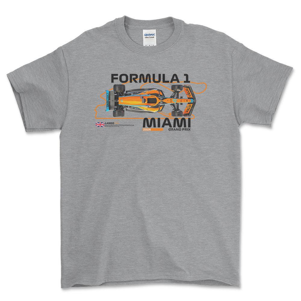 Formula 1 Lando - Unisex T-Shirt , Bomuld-Beklædning-Formula 1-Grå Sport-S-Forside-Garage Culture Shop- garage - man cave - merchandise
