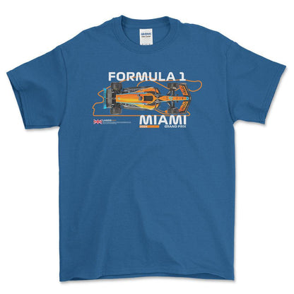 Formula 1 Lando - Unisex T-Shirt , Bomuld-Beklædning-Formula 1-Blå Royal-S-Forside-Garage Culture Shop- garage - man cave - merchandise