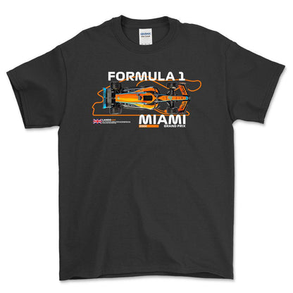 Formula 1 Lando - Unisex T-Shirt , Bomuld-Beklædning-Formula 1-Sort-S-Forside-Garage Culture Shop- garage - man cave - merchandise