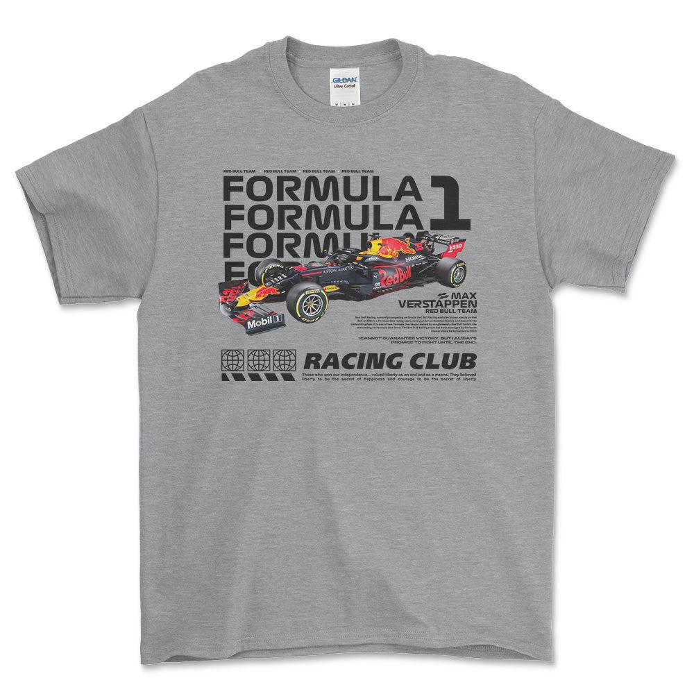Formula 1 Max Verstappen - Unisex T-Shirt , Bomuld-Beklædning-Formula 1-Grå Sport-S-Forside-Garage Culture Shop- garage - man cave - merchandise
