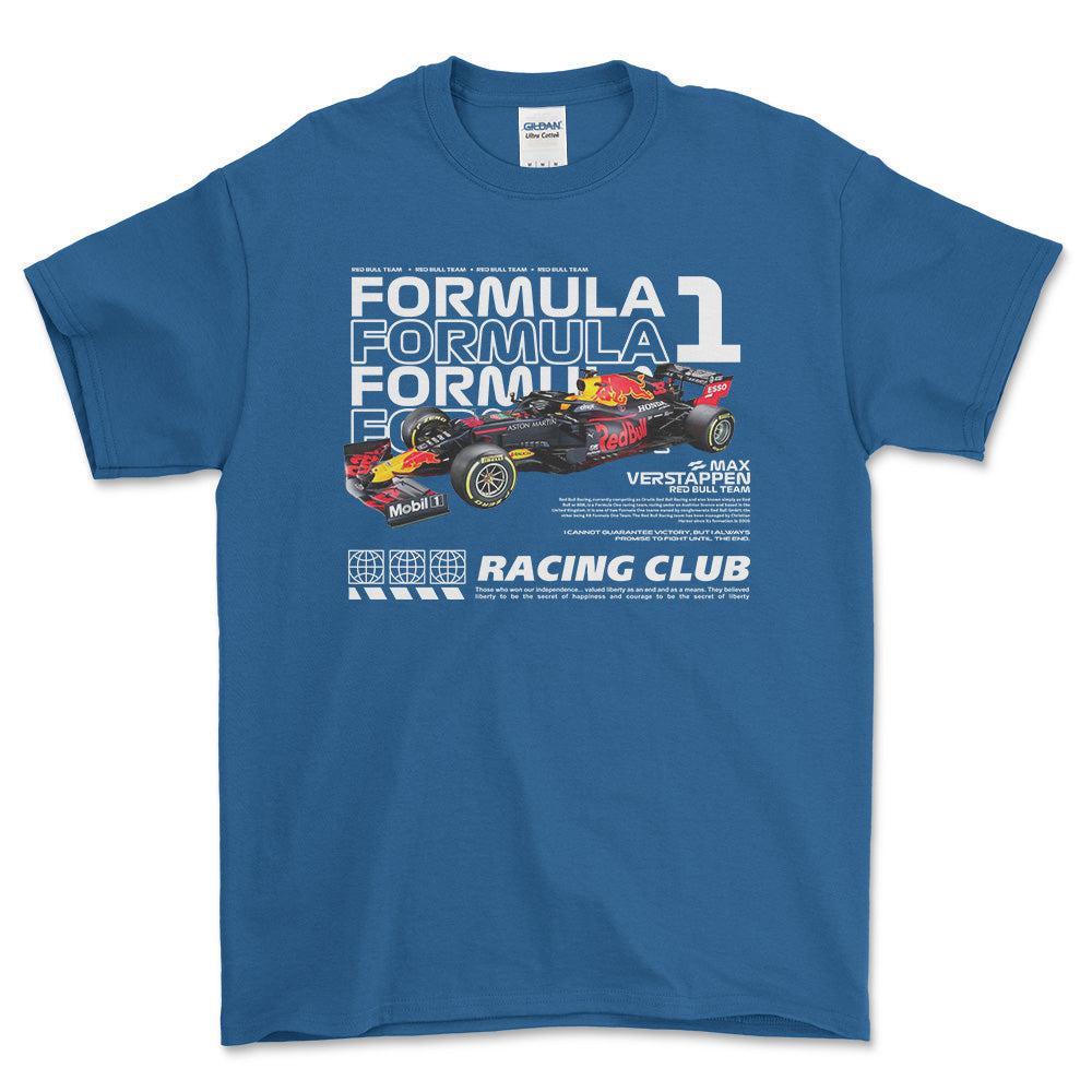 Formula 1 Max Verstappen - Unisex T-Shirt , Bomuld-Beklædning-Formula 1-Blå Royal-S-Forside-Garage Culture Shop- garage - man cave - merchandise