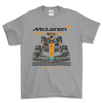 Formula 1 McLaren - Unisex T-Shirt , Bomuld-Beklædning-Formula 1-Grå Sport-S-Forside-Garage Culture Shop- garage - man cave - merchandise