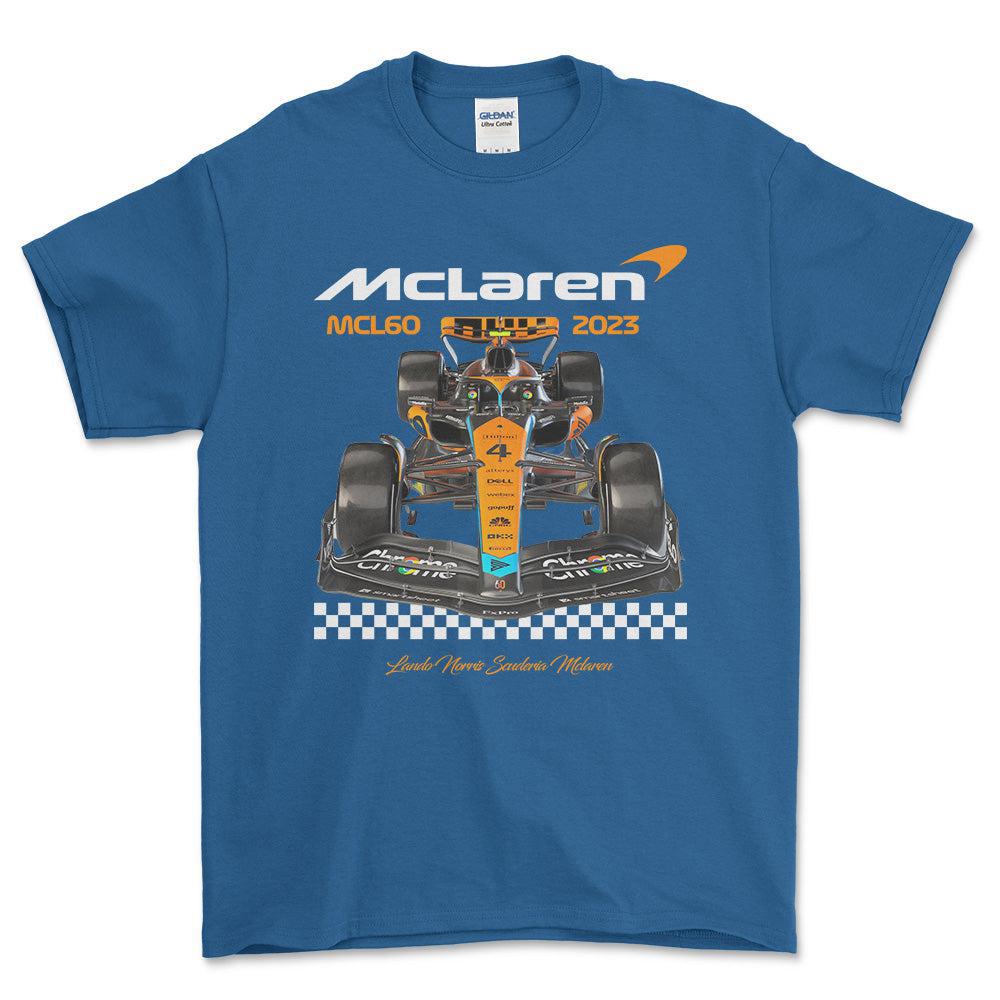 Formula 1 McLaren - Unisex T-Shirt , Bomuld-Beklædning-Formula 1-Blå Royal-S-Forside-Garage Culture Shop- garage - man cave - merchandise