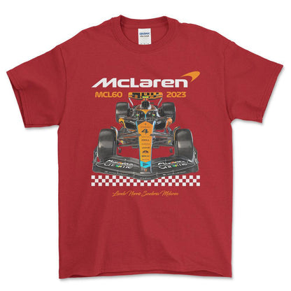 Formula 1 McLaren - Unisex T-Shirt , Bomuld-Beklædning-Formula 1-Rød-S-Forside-Garage Culture Shop- garage - man cave - merchandise