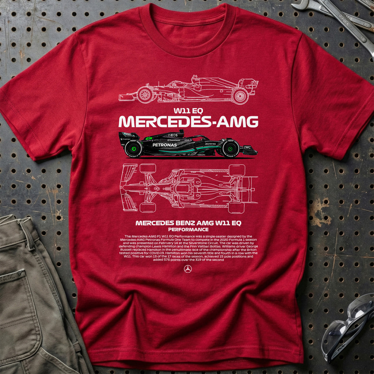 
Formula 1 Mercedes AMG T-Shirt – Rød