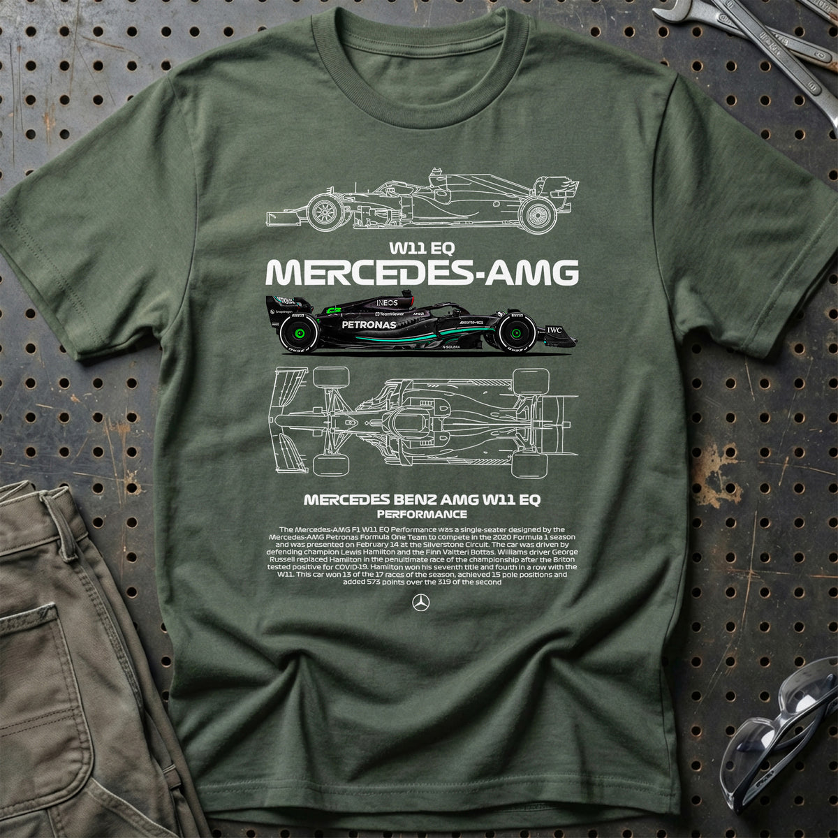 
Formula 1 Mercedes AMG T-Shirt – Grøn Militær