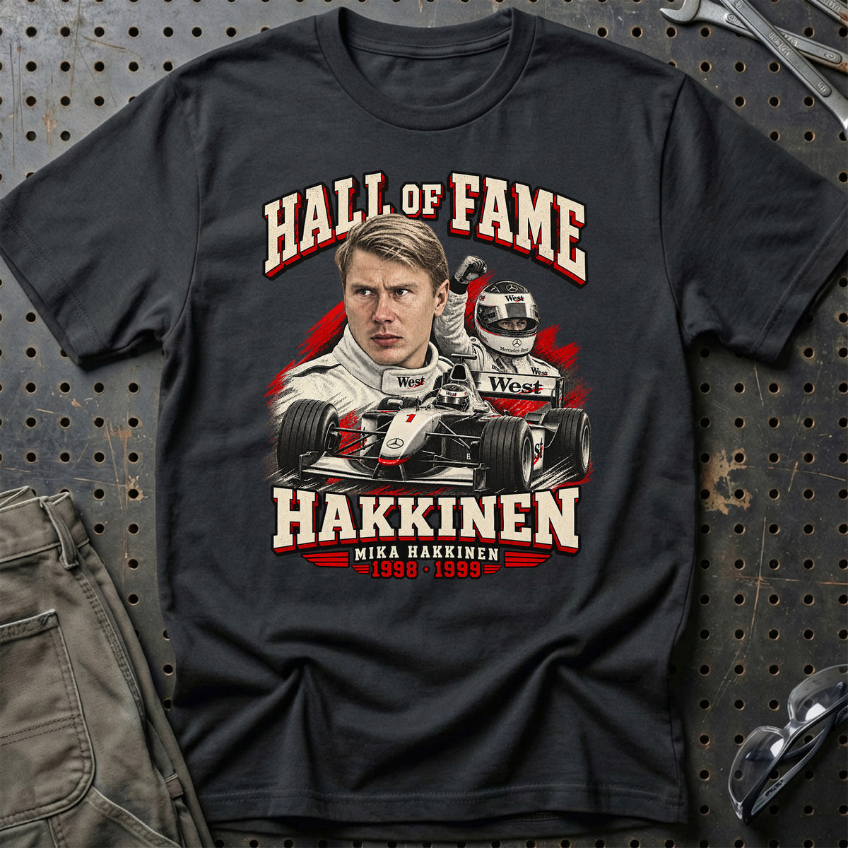 
Formula 1 Mika Häkkinen – Hall of Fame Unisex T-Shirt – Sort