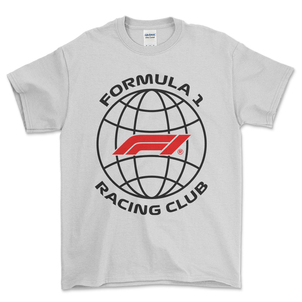 Formula 1 Racing Club - Unisex T-Shirt , Bomuld-Beklædning-Formula 1-Hvid-S-Forside-Garage Culture Shop- garage - man cave - merchandise