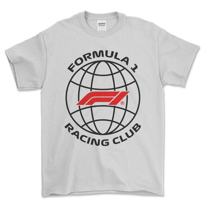 Formula 1 Racing Club - Unisex T-Shirt , Bomuld-Beklædning-Formula 1-Hvid-S-Forside-Garage Culture Shop- garage - man cave - merchandise