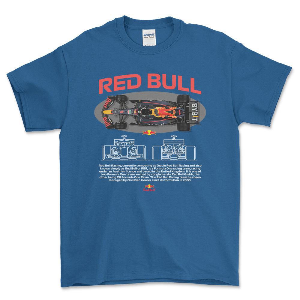 Formula 1 Red Bull - Unisex T-Shirt , Bomuld-Beklædning-Formula 1-Blå Royal-S-Forside-Garage Culture Shop- garage - man cave - merchandise