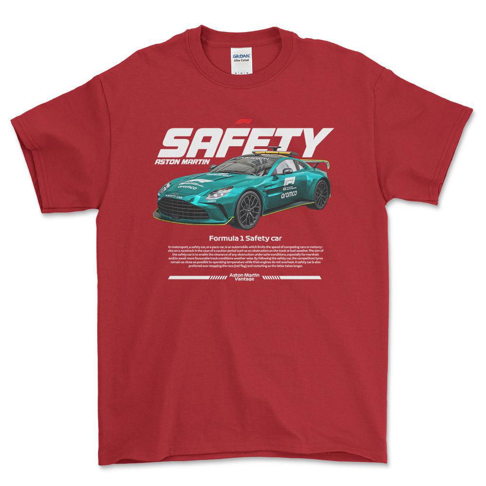 Formula 1 Safety Car - Unisex T-Shirt , Bomuld-Beklædning-Formula 1-Rød-S-Forside-Garage Culture Shop- garage - man cave - merchandise