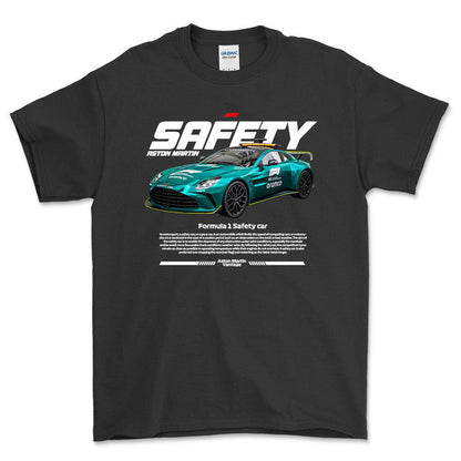 Formula 1 Safety Car - Unisex T-Shirt , Bomuld-Beklædning-Formula 1-Sort-S-Forside-Garage Culture Shop- garage - man cave - merchandise