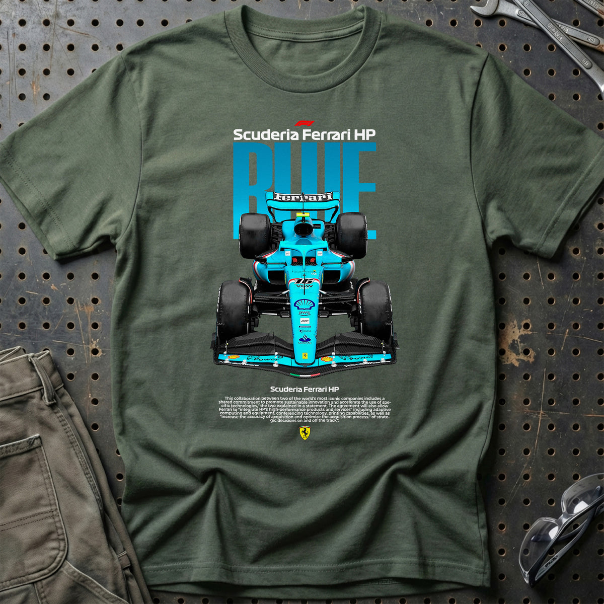 
Formula 1 Scuderia Ferrari T-Shirt – Grøn Militær