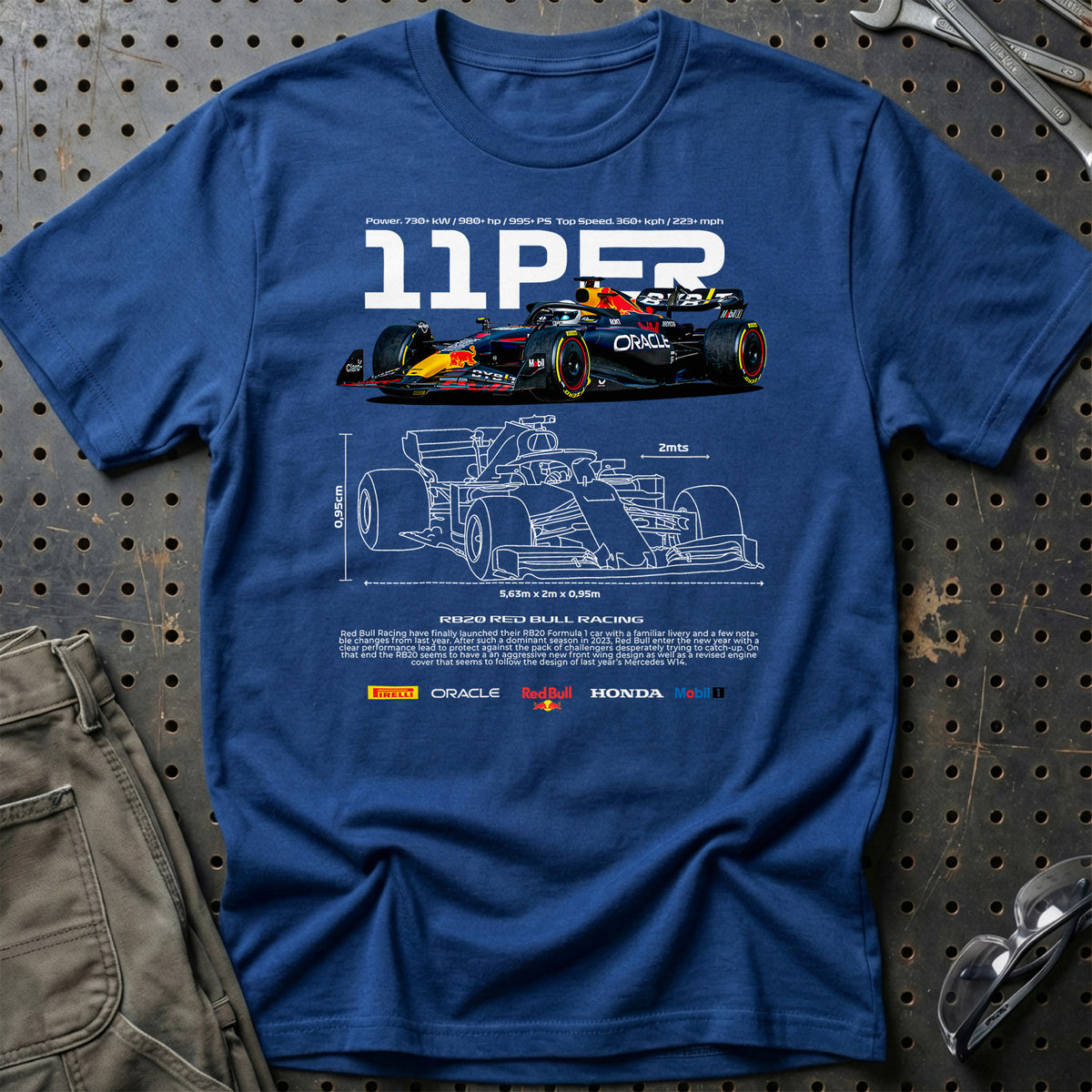 
Formula 1 Sergio Perez T-Shirt – Blå Royal