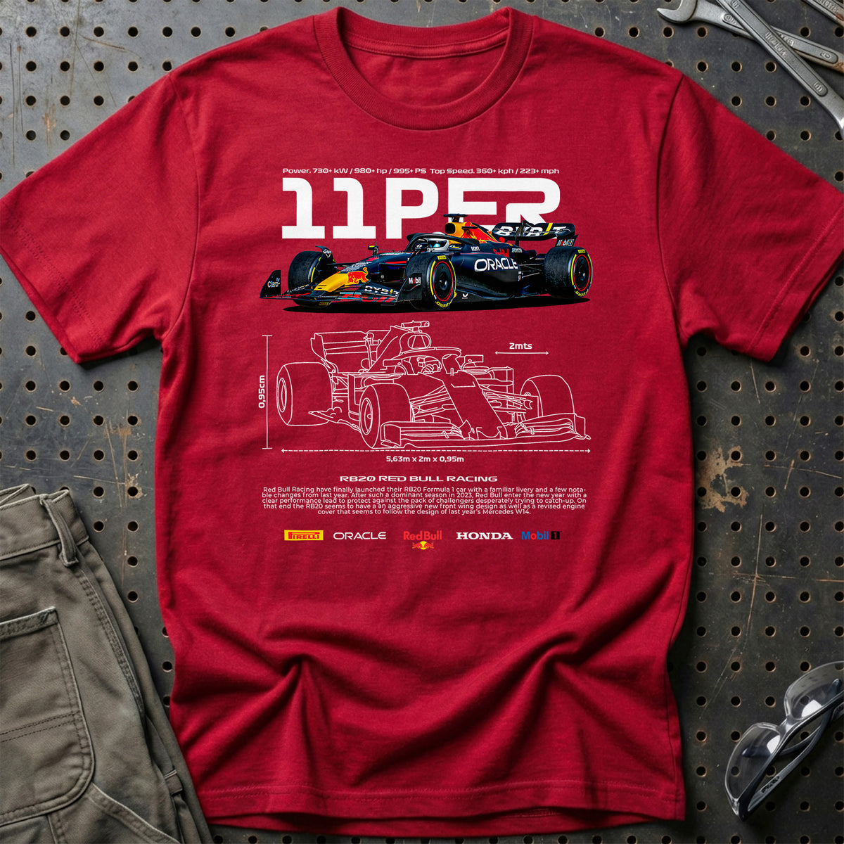 
Formula 1 Sergio Perez T-Shirt – Rød