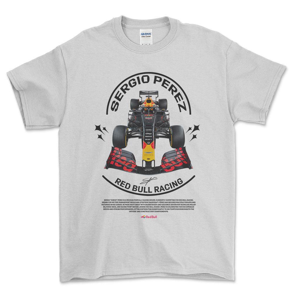 Formula 1 Sergio Perez - Unisex T-Shirt , Bomuld-Beklædning-Formula 1-Hvid-S-Forside-Garage Culture Shop- garage - man cave - merchandise