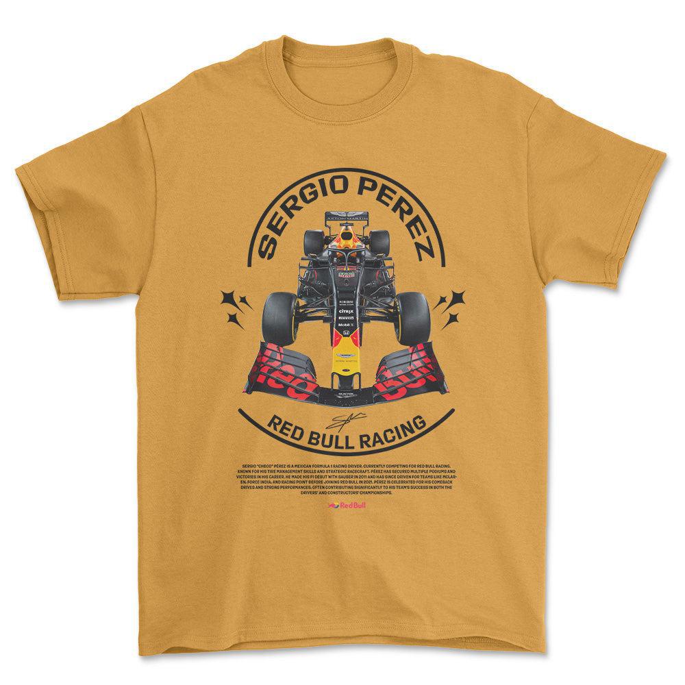 Formula 1 Sergio Perez - Unisex T-Shirt , Bomuld-Beklædning-Formula 1-Guld-S-Forside-Garage Culture Shop- garage - man cave - merchandise