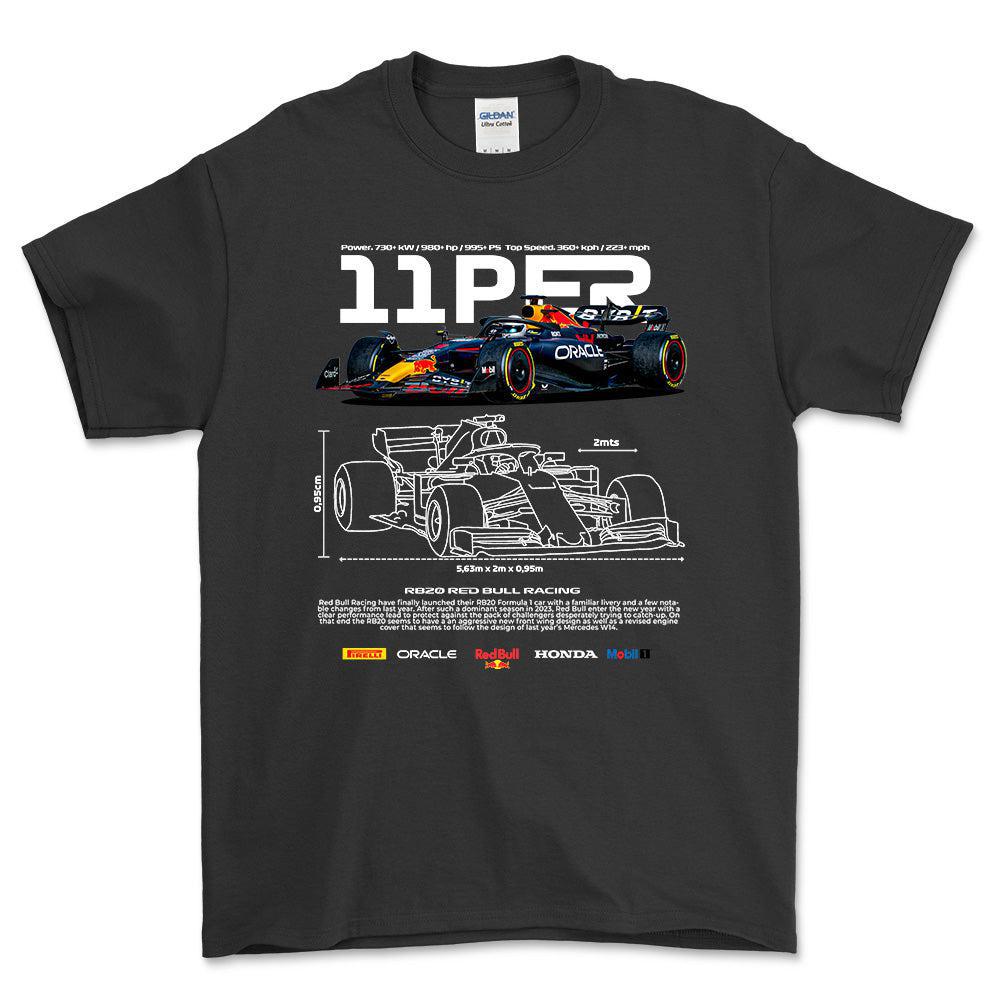 Formula 1 Sergio Perez - Unisex T-Shirt , Bomuld-Beklædning-Formula 1-Sort-S-Forside-Garage Culture Shop- garage - man cave - merchandise