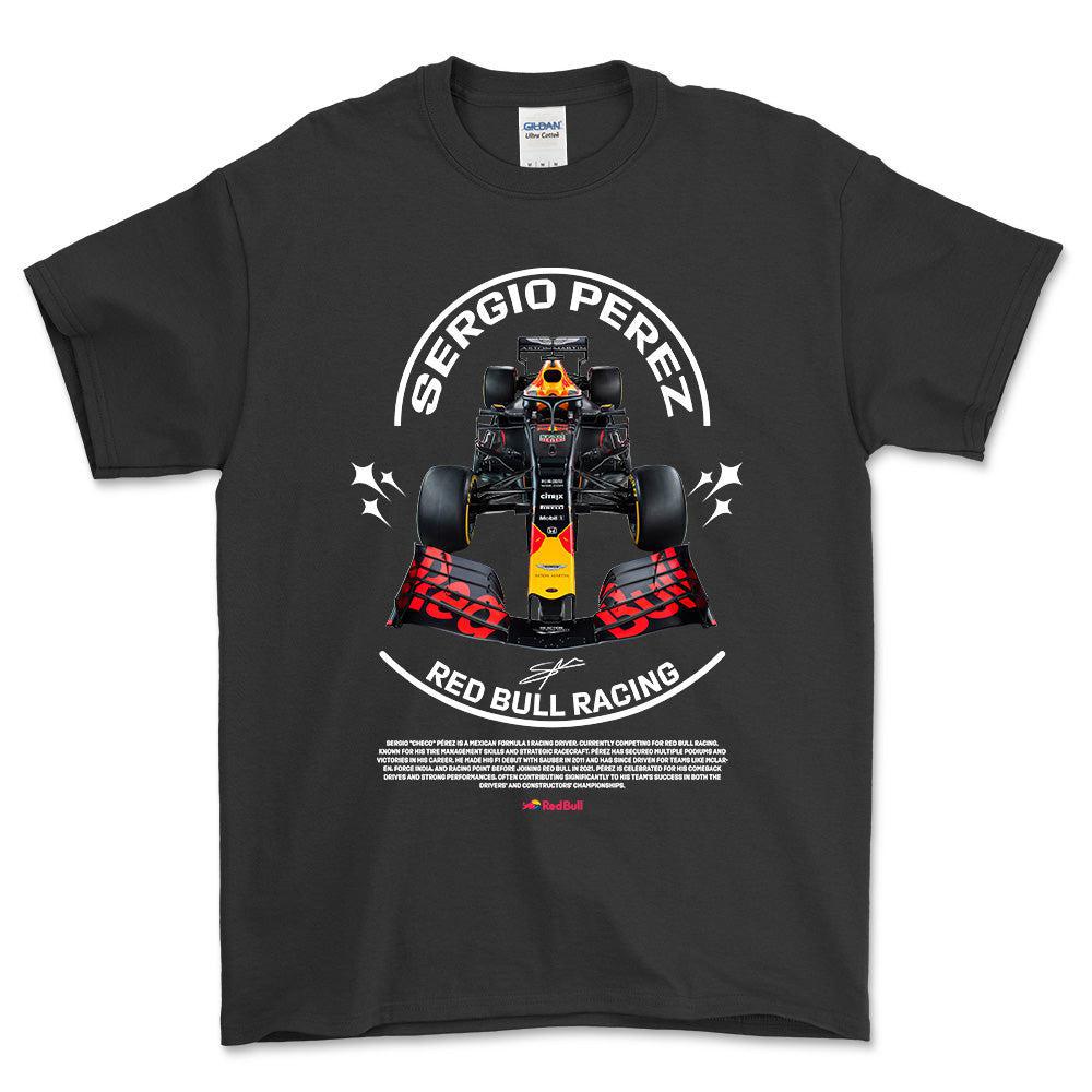 Formula 1 Sergio Perez - Unisex T-Shirt , Bomuld-Beklædning-Formula 1-Sort-S-Forside-Garage Culture Shop- garage - man cave - merchandise