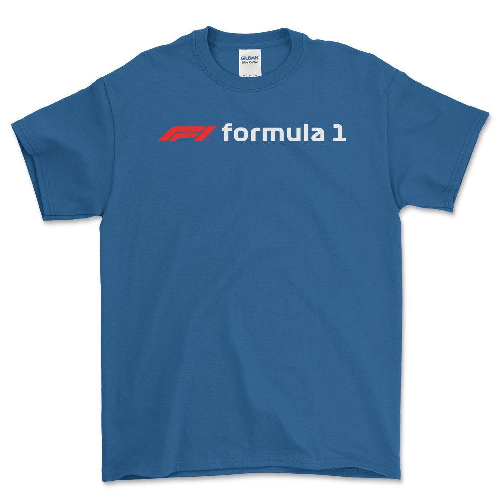 Formula 1 - Unisex T-Shirt , Bomuld-Beklædning-Formula 1-Blå Royal-S-Forside-Garage Culture Shop- garage - man cave - merchandise