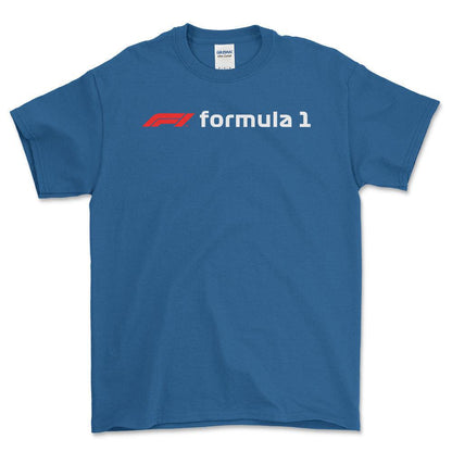 Formula 1 - Unisex T-Shirt , Bomuld-Beklædning-Formula 1-Blå Royal-S-Forside-Garage Culture Shop- garage - man cave - merchandise
