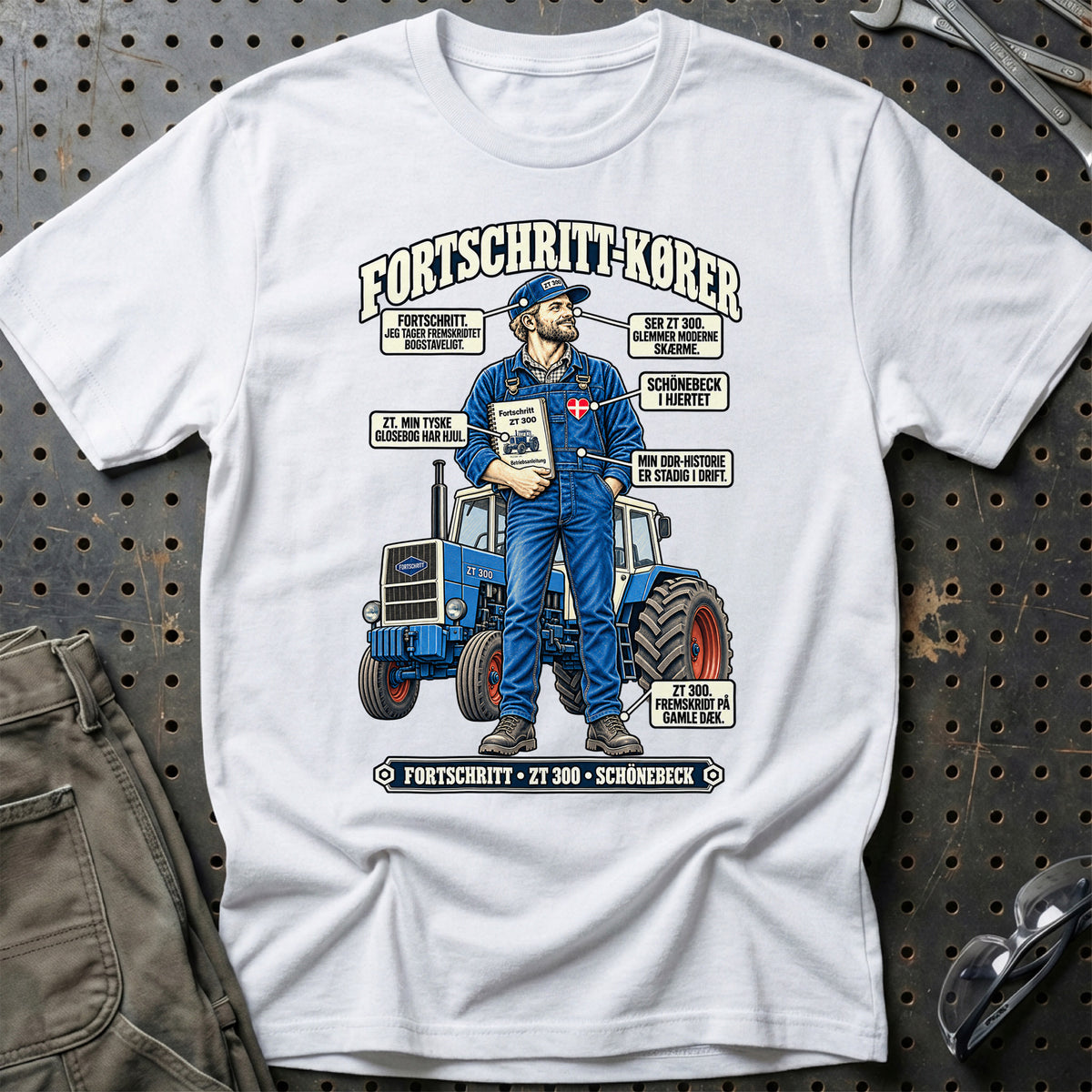 
Fortschritt-Kører T-Shirt – Hvid