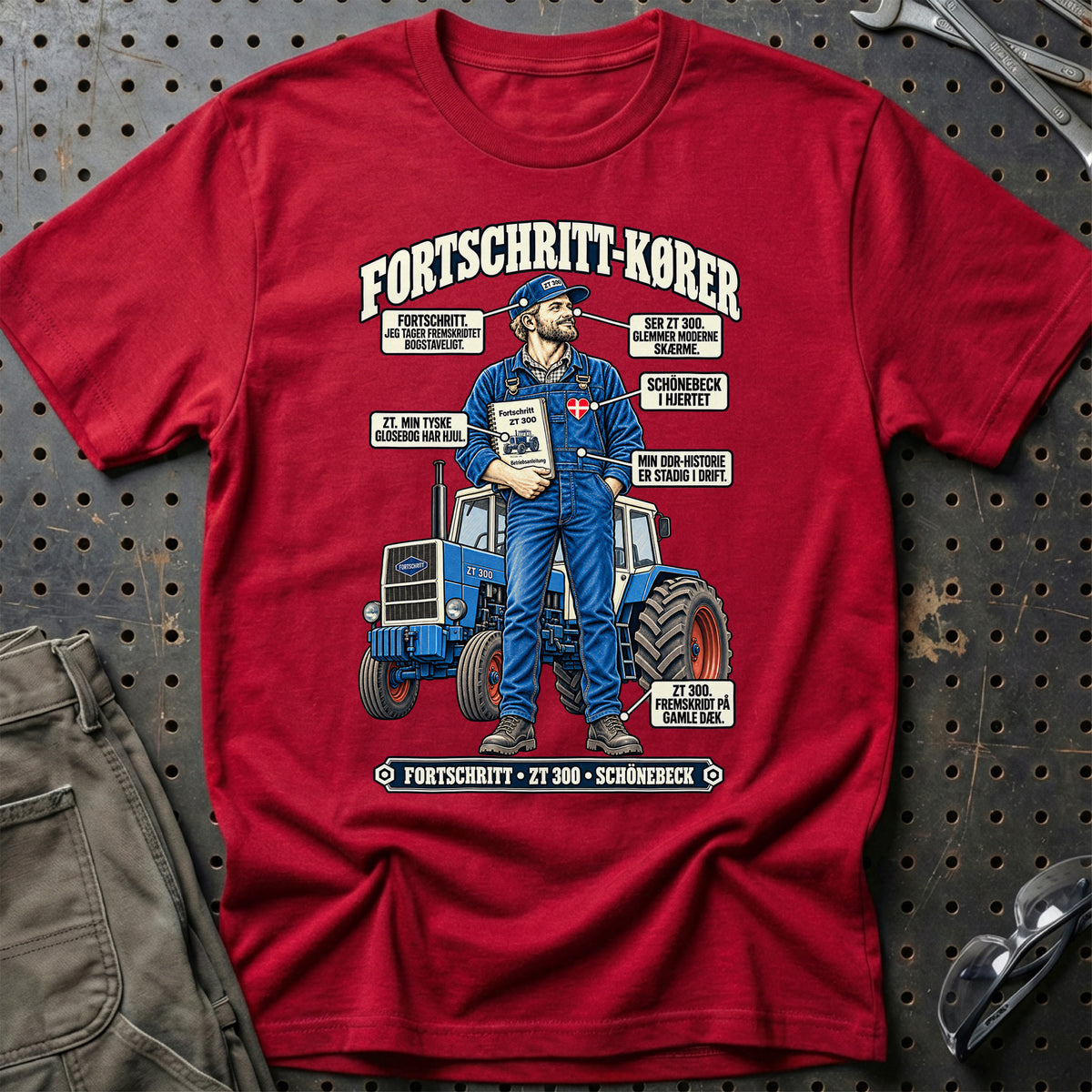 
Fortschritt-Kører T-Shirt – Rød