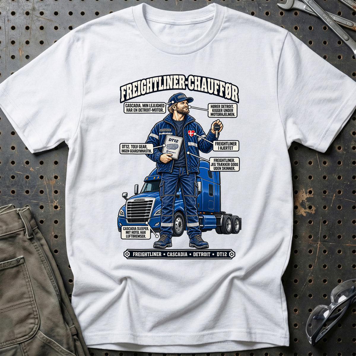 
Freightliner-Chauffør T-Shirt – Hvid