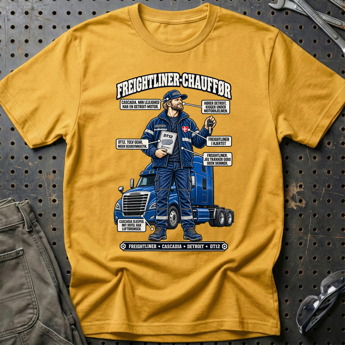 
Freightliner-Chauffør T-Shirt – Guld