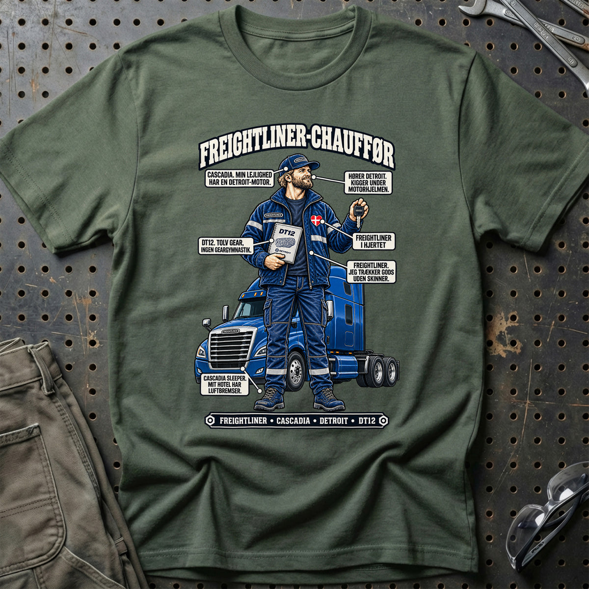 
Freightliner-Chauffør T-Shirt – Grøn Militær
