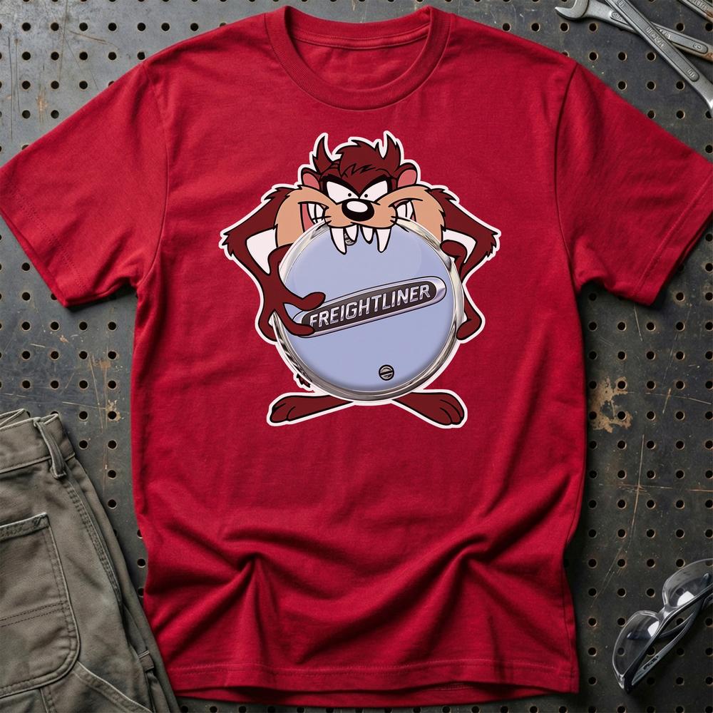 Freightliner TAZ Unisex T-Shirt , Bomuld-Beklædning-Freightliner-Rød-S-Garage Culture Shop- garage - man cave - merchandise